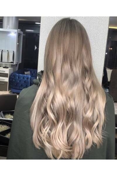 CESLİFE Küllü Sarı Yarım Ay Çıt Çıt Postiş - Fön Maşa Uygulanabilen Yüksek Ka...