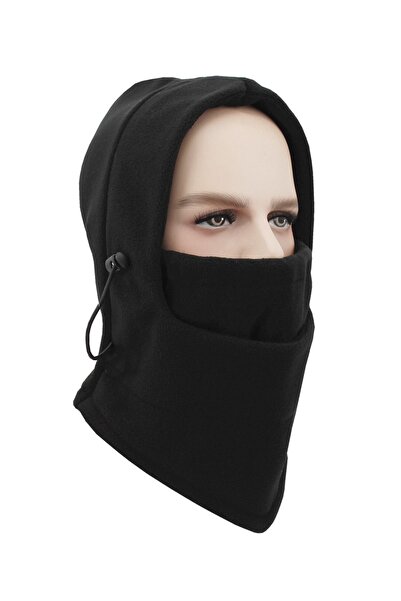 Homy Life Rüzgar Geçirmez Polar Kapüşonlu Şapka Bere Motosiklet Balaklava Atkı Boyunluk Kar Maske Balaclava