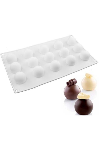 PASTRY PLANET Profesyonel 15 Li Küre Silikon Pasta Kek Kalıbı