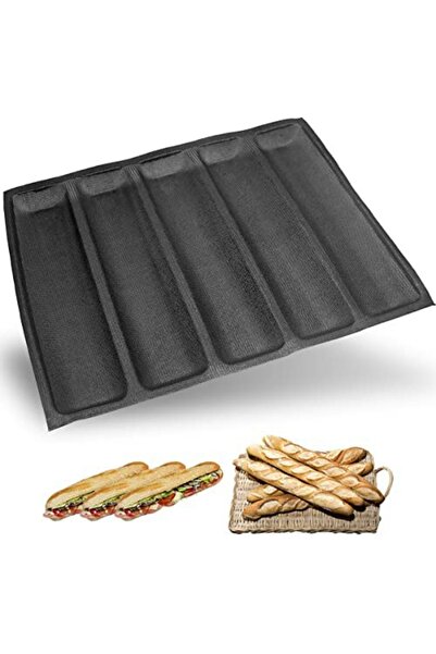 PASTRY PLANET Delikli 5 Oluklu Silikon Ekmek Baton Sandviç Kalıbı