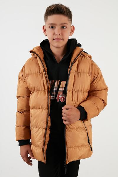 Lela Removable Hooded Inflatable Boy's Coat with Plush Lining Inside 576220 K