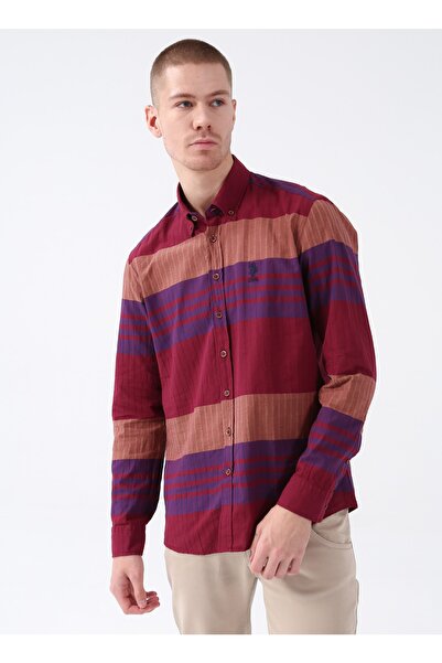 U.S. Polo Assn. Button Collar Red Men's Shirt Vici