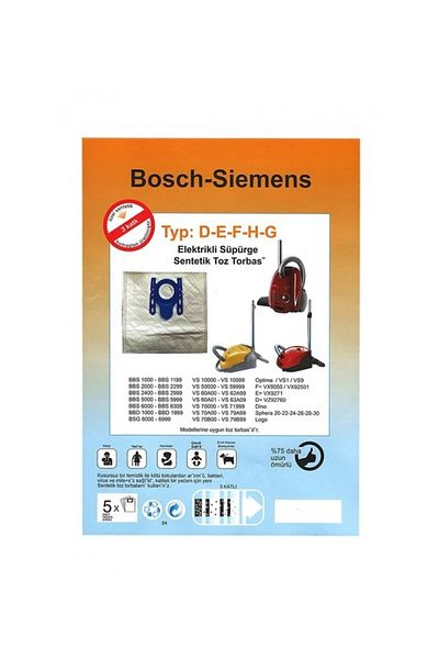 Universal Siemens Vs 60A00 Vacuum Cleaner Dust Bag 5 Pack