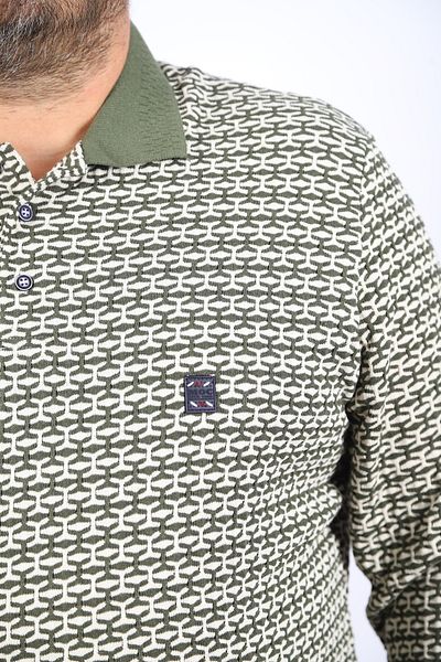 Starbattal Ανδρικό φούτερ μεγάλου μεγέθους Polo Neck 22714-χακί