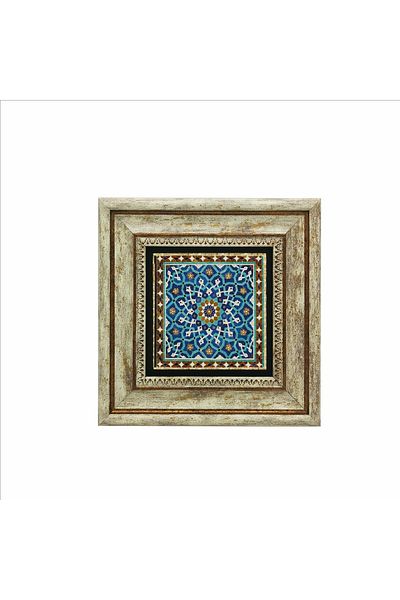 Sadrazam Pictură din piatră naturală imprimată cu mozaic geometric iranian (20cmx20cm) (kd-106)