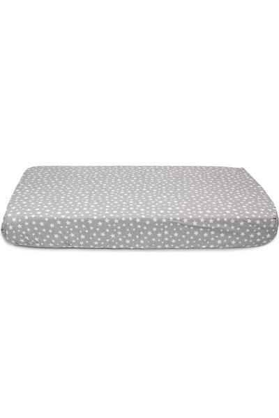 BabyMeva Bebek Ve Çocuk Lastikli Fitted Çarşaf 65x95 Cm (gri Yıldızlı)