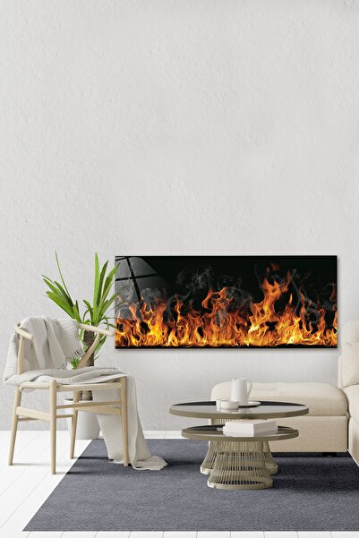 Decorita Cam Tablo | Şömine Alevi | 50cm X 120cm