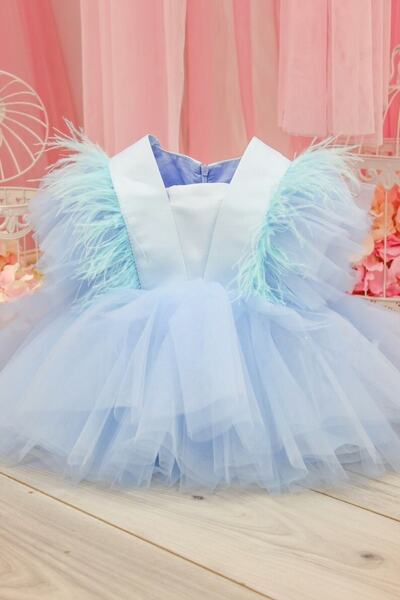 GNL BUTİK Mavitüylü Kız Çocuk Elbise