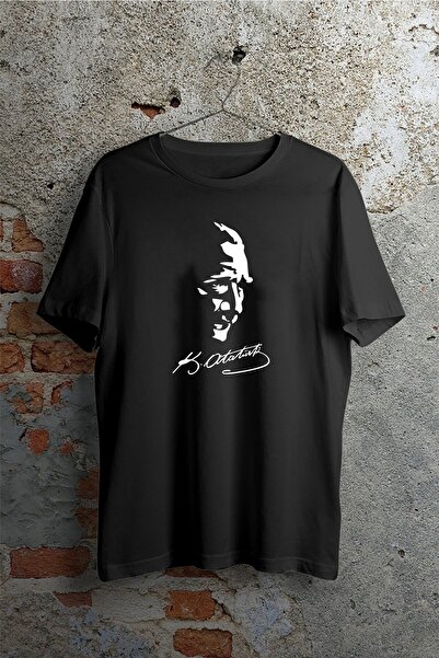 venüsdijital تيشيرت مصطفى كمال أتاتورك أسود للجنسين بنمط عادي