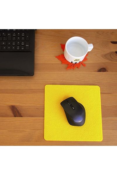 garaccu Felt Soft Textured Stylish Mouse Pad Yellow