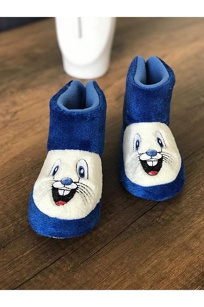 Bold Boutique Μπλε Navy Cute Rabbit Home Boots, Home Slippers Παπούτσια νηπιαγωγείου