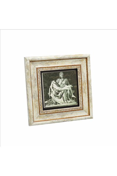 BAKSEPETE Pietà (Michelangelo, 1498) Pictură imprimată pe piatră naturală (20cmx20cm)(krg-144)