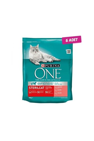 Purina 6 Adet - One Sterilised Somonlu Kısırlaştırılmış Kedi Maması 800 Gr
