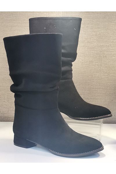 Pine Cone 050 Short Pull-On Boots Nubuck Black