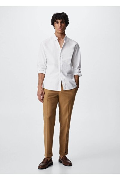 MANGO Man Beli Lastikli Dökümlü Pantolon