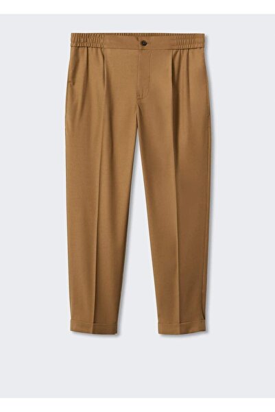 MANGO Man Beli Lastikli Dökümlü Pantolon
