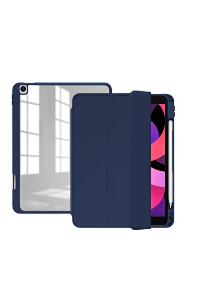 Fuchsia Ipad 10.2 2020 8.Nesil Uyumlu Moduler Yapılı Kalem Yuvalı Arkası Şeffaf Standlı Tablet Kılıfı