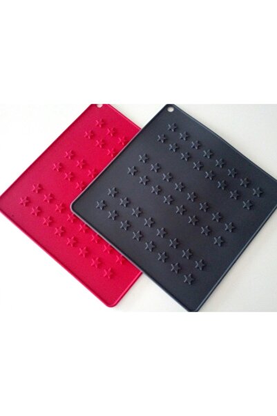 PİNK ROSE Bybirgül Slilikon Nihale 17x17 Cm (2 Li ) Kırmızı &antrasit Fırın T...