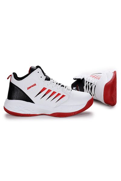 Jump 27800 Pantofi sport pentru băieți de baschet Alb-negru-roșu