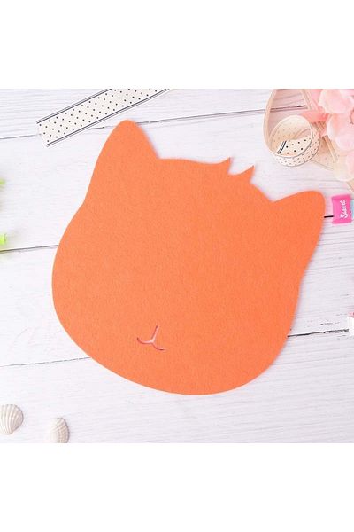 garaccu Mouse Pad drăguț și elegant cu figură de pisică portocaliu