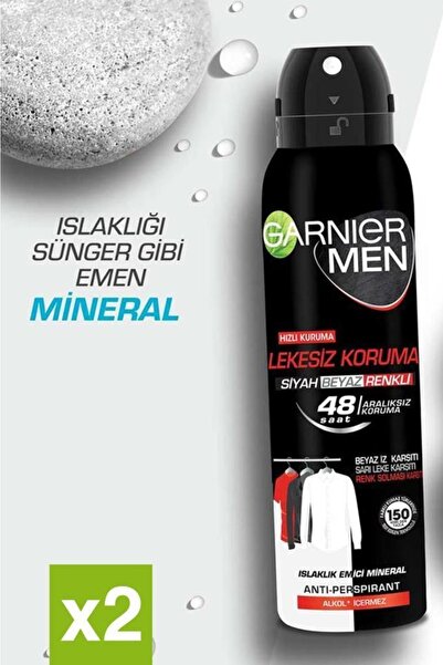 Garnier Men Lekesiz Koruma Deodorant 150 Ml X2