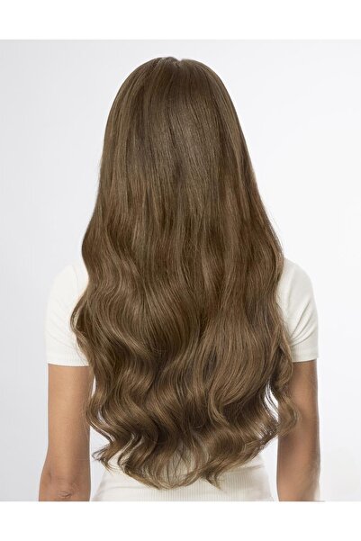 CESLİFE Kumral Yarım Ay Çıt Çıt Postiş - Fön Maşa Uygulanabilen Isıya Dayanık...