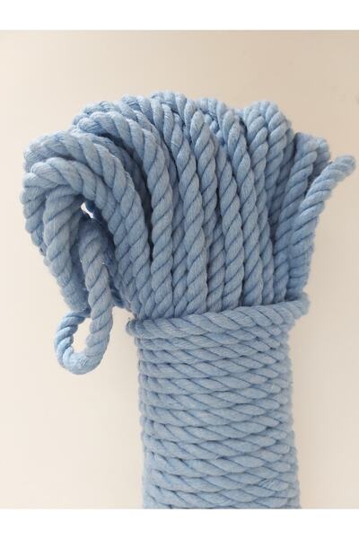 Premium Rope - % 100 Pamuk - 3 Büküm - 4mm - <330gr - Açık Mavi