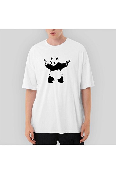 Z zepplin Μπλουζάκι Panda Guns oversized Μαύρο