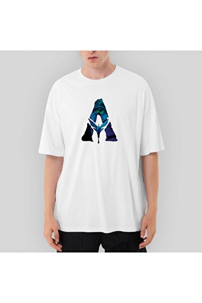 Z zepplin Avatar - Tricou alb supradimensionat cu sigla The Way Of Water