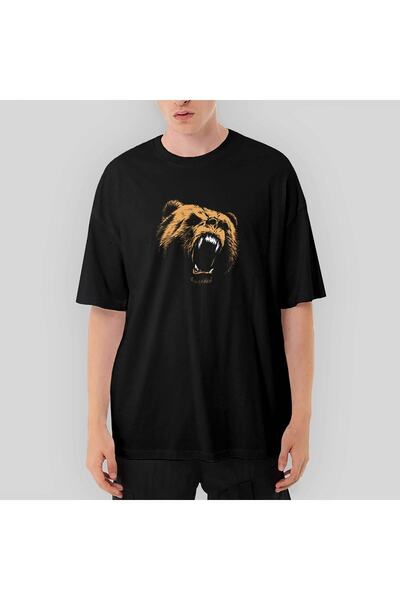 Z zepplin Tricou negru supradimensionat Ursul Grizzly