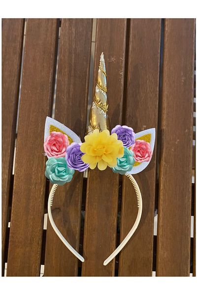 tullestore Unicorn Children's Crown, Girl's Unicorn Crown Unicorn Crown, Birthday Satin Rose Shiny