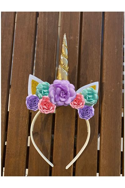 tullestore Unicorn Children's Crown, Girl's Unicorn Crown Unicorn Crown, Birthday Satin Rose Shiny