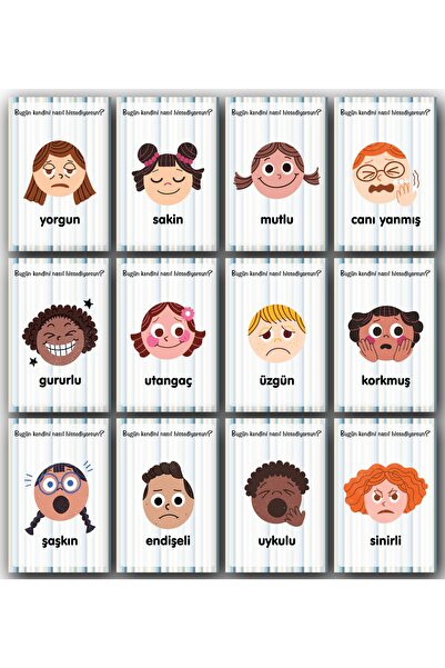 TELLGRAF REKLAM HİZMETLERİ بطاقات المشاعر التركية لمرحلة ما قبل المدرسة (كل م...