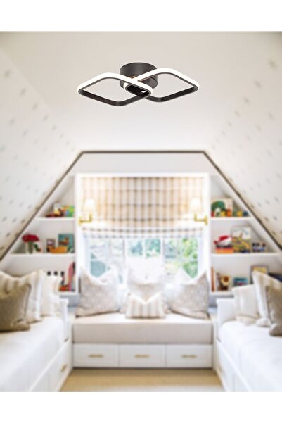 TT AYDINLATMA Tt405-2-sy Mat Siyah 2 Li Kare ( Gün Işığı ) Led Avize