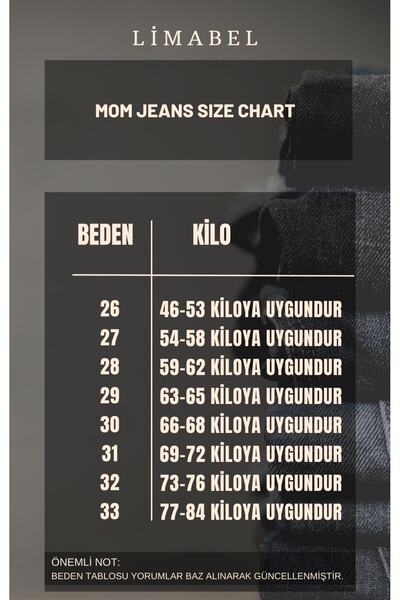 LİMABEL Modré Mom Jeans - Vysoký pas - Snow Wash - Mom Jeans - Kalhoty