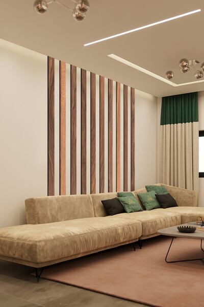 AHWALL Dekoratif Ahşap Mdf Şerit Duvar Panelleri Tesbih