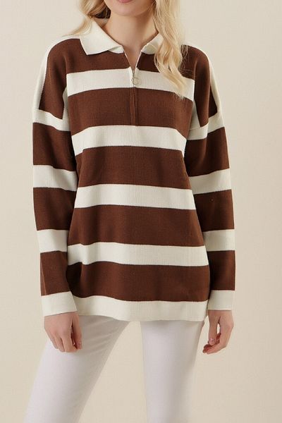 Lucax Дамски пуловер с цип Oversize