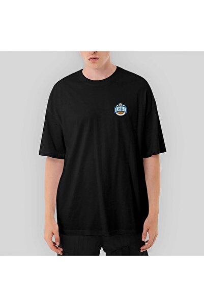 Z zepplin Tricou negru supradimensionat cu logo Nba Eastern