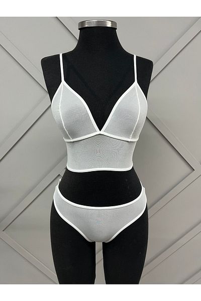 Top Step Tulle Bustier Double Brazilian Set