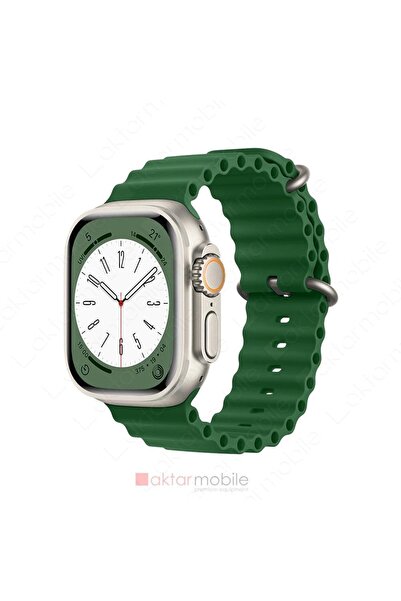 AktarMobile Watch Ultra 49 Mm Uyumlu Silikon Kordon Ocean Kordon Silindirik K...