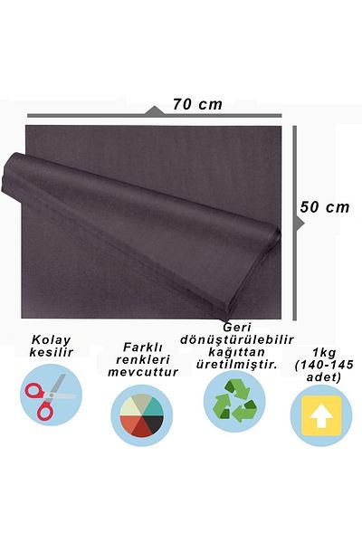 roco paper Black Plush Paper 1kg 50x70 Cm - Economic Series - 140-145 Sheets