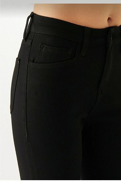 SHEVEGA Black Slim Fit Lycra Linen Recovery Trousers