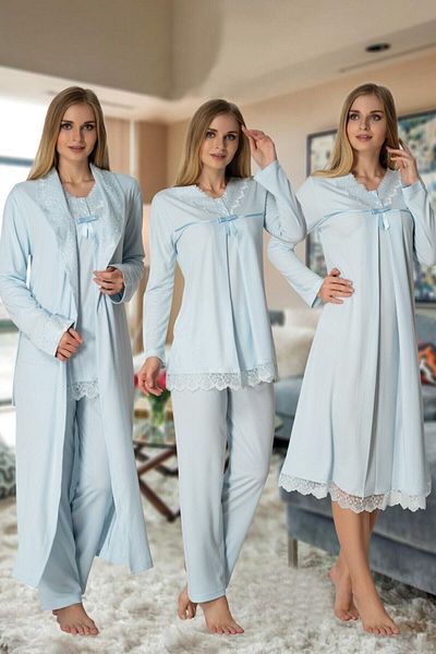 venera Set de pijamale pentru femei Effortt Ecru Maternitate Maternitate Set de 4