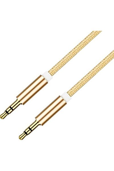 HİQONİC Aux To Aux 3.5mm Örgü Kablo Iphone Samsung Xiaomi Huawei Uyumlu Müzik Ses Aktarıcı Aksesuar