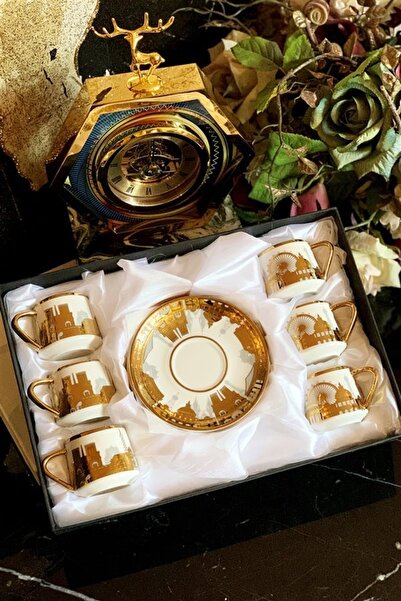 Kosova London Eye Porcelain Embossed Coffee Cup Set of 6