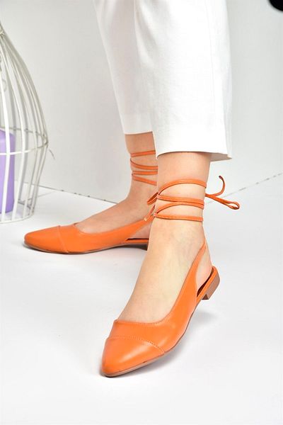 Fox Shoes Balerina de damă portocalie Balerina cu curea la gleznă M726890209