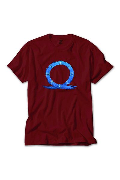 Z zepplin Γκρι μπλουζάκι God Of War Ragnarok μπλε λογότυπο