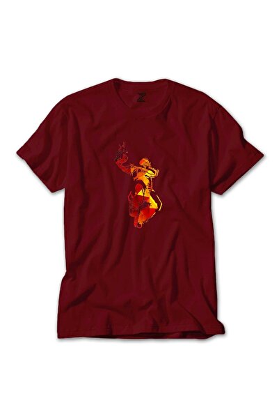 Z zepplin Tricou roșu cu siluetă de baschet gri