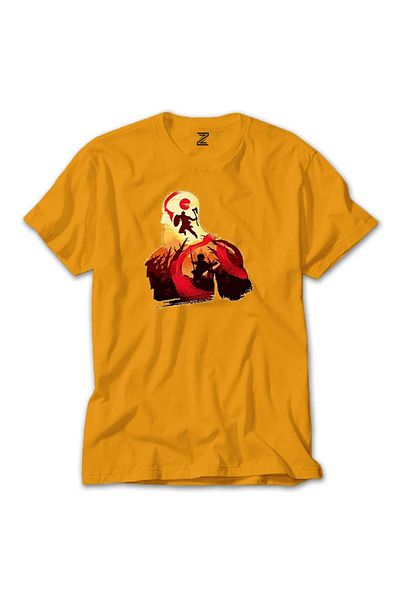 Z zepplin Κίτρινο T-shirt God Of War Kratos Silhouette