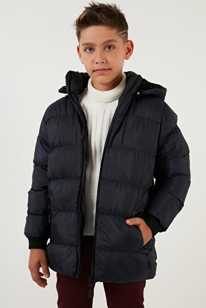 Lela Чоловічий дитячий пуховик з підкладкою з плюшу та знімним капюшоном 576220k